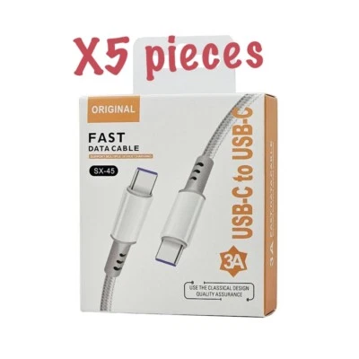 5 Braided USB C Type-C Fast Charging Data Cable 20W Fast charge 3 ft Cable - Image 1 of 2