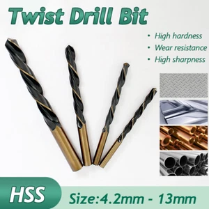 M35 HSS Twist Drill Bits Dia 4.2 to 13mm Round Shank Twist Blacksmith Drill - Picture 1 of 30