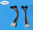 NEW 2-PACK Internal Power Supply 4Pin Y Adapter Cable,Molex PC Peripheral Plug