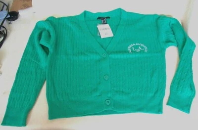 NOVO FOREVER 21 Cardigã Feminino Decote V Suéter XS VERDE LA RAQUET CLUB ALGODÃO - Imagem 1 de 4