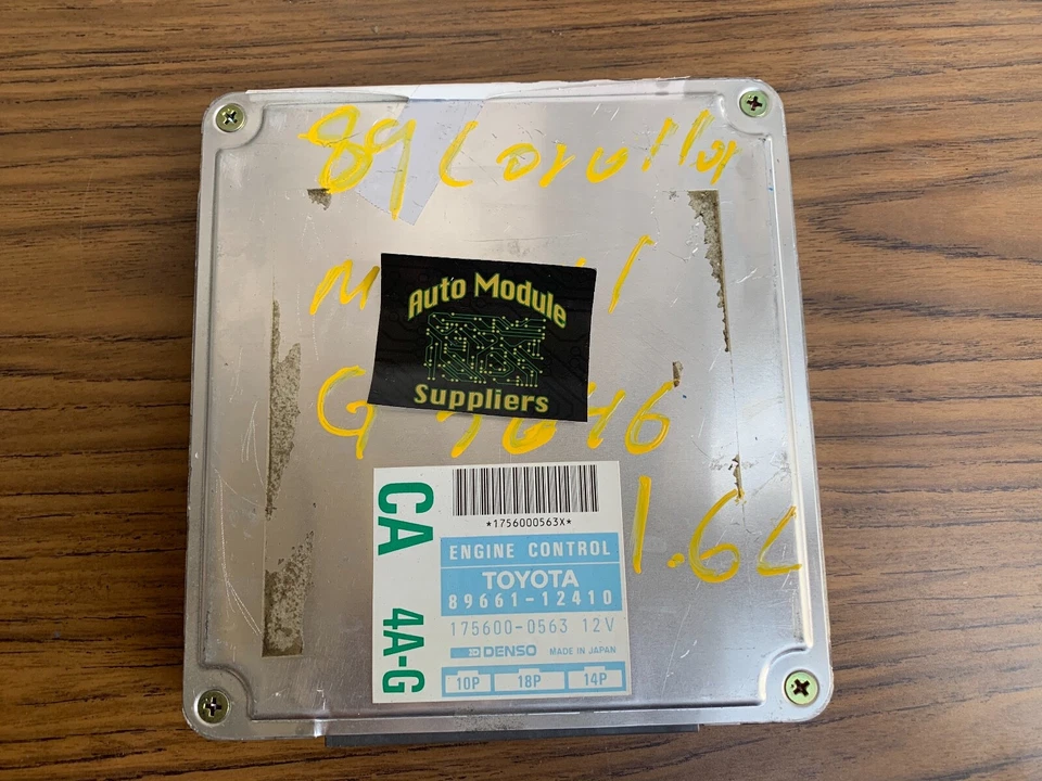 Computadora de motor Toyota Corolla 89661-12410 1990 usada OEM PCM Foto 1 de 4