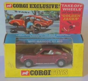 Coche Corgi Toys Nº341 Mini Marcos 850 GT "Golden Jacks" (1968-70).CORREO GRATIS REINO UNIDO. - Imagen 1 de 20