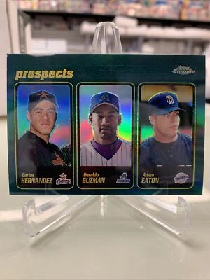 2001 Topps Chrome Retrofractor Geraldo Guzman Adam Eaton Carlos Hernandez #300 - Image 1 of 2