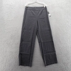 NWT Nic + Zoe Wide Leg Linen Blend Pants 8 Gray Womens Lagenlook Minimalist - Picture 1 of 15