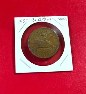 1956 Mexico 20 Centavos Bronze Coin - Nice World Coin - Picture 1 of 2