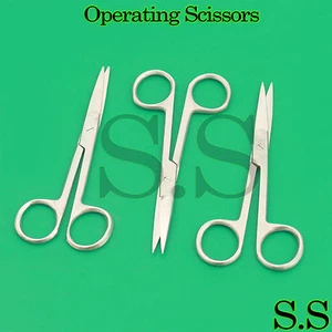3 Pcs Medical Surgical Operating Dissecting Straight Scissors 4.5" Sharp/Sharp - Picture 1 of 3