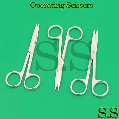 3 Pcs Medical Surgical Operating Dissecting Straight Scissors 4.5" Sharp/Sharp - Image 1 of 3