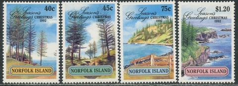 NORFOLK ISLAND Sc#529-532 1992 Christmas Complete Set OG Mint NH Cover
