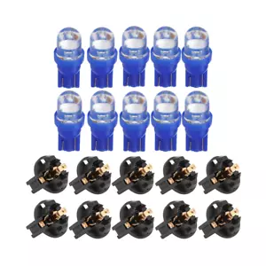 10* Blue T10 168 194 LED Bulbs Instrument Gauge Cluster Dash Light W/ 6 - Picture 1 of 12