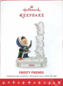2016 Hallmark Frosty Friends #37 Keepsake Ornament Eskimo Building Snowman - Picture 1 of 4