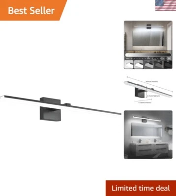 Moderna luz de tocador regulable para baño - 30 pulgadas de elegante iluminación negra Foto 1 de 4