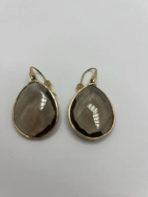 Stella & Dot Serenity 石头吊坠耳环 Rutilated 玻璃 — 第 1/2 张图片