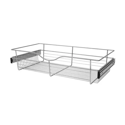7 In. H X 30 In. W Chrome Steel 1-Drawer Wide Mesh Wire Basket - Image 1 of 4