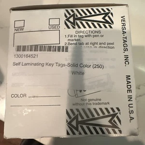 Car Dealer Key Tags (Laminated Self-Protecting) (250 Tags w/ Metal Rings) - Picture 1 of 2