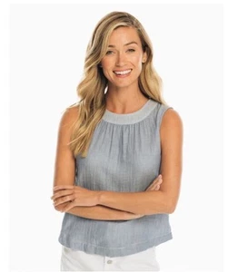 NEW Southern Tide Evee Sleeveless Chambray Top Size Medium - Picture 1 of 8