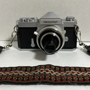 Nikon Nikkormat FS 35mm Film SLR Silver Camera W/ Telescope Lens - Picture 1 of 7