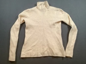 Halston Wool Sweater Girls Small Ivory Color 100% Extra Fine Merino Wool J - Picture 1 of 12