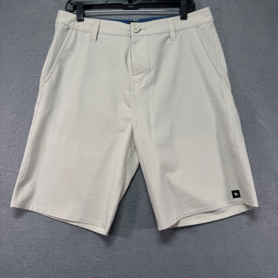 OP Shorts Adult 32x10 Ivory Shorts Mirage Boardwalk Flat Front Slash Pockets Men - Image 1 of 4