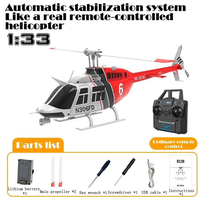C138 1:36 Remote Control Simulation RC Altitude Hold 2.4g Genuine 6axis Gyro - Image 1 of 4