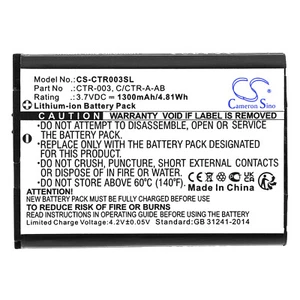 Battery for Nintendo 3DS,CTR-001,2DS XL,JAN-001,MIN-CTR-001,CTR-003,C/CTR-A-AB - Picture 1 of 3