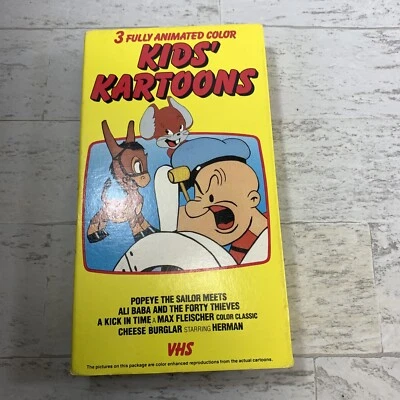 Kids' Kartoons (VHS, 1987) Popeye A Kick In Time Max Fleischer Cheese Burglar - Image 1 of 4