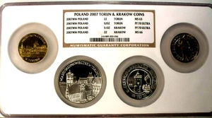 Poland Set Of Four Coins 2007 MW NGC PF 70 Ultra NGC MS 66 NGC MS 63 - Picture 1 of 10