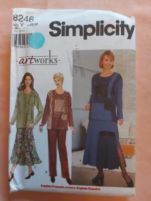 Simplicity 8246 Misses' Top, Skirt & Pants Pattern Size 18-20-22 - Image 1 of 2