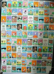 RARE - PEANUTS UNCUT SHEET OF TRADING CARDS - 1991 - LIMITED EDITION - Picture 1 of 2