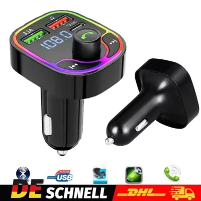 Bluetooth FM Transmitter Auto Kfz Radio Adapter mit Dual USB Ladegerät 12V/24V - Bild 1 von 4