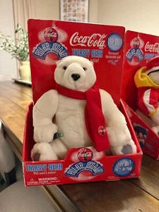 Coca Cola Polar World Thirsty Bear and Groovin Bear with sounds and Motion 9 " - Picture 1 of 10