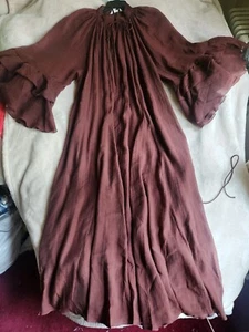 H&M  Flounced Maxi Dress Dark Red Brown Sz M BNWT - Picture 1 of 19