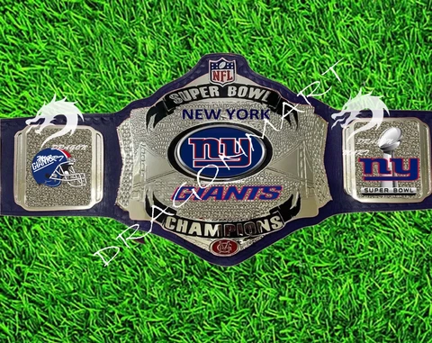 New York Giants NFL league Championship belt Super Bowl Football 2mm Brass Cover