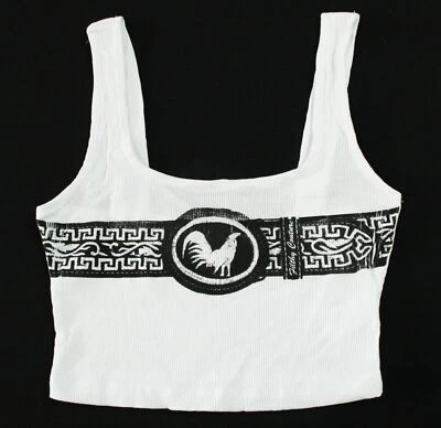 Ambiance женщин ребристый вязаный петух зодиака укороченный Майка JL3 белый маленький - Изображение 1 из 4