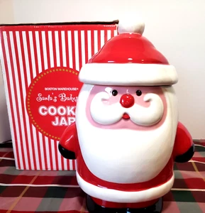 2006 Boston Warehouse Santa's Bakeshop Ceramic Cookie Jar Christmas Claus Decor - Picture 1 of 9