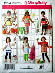 Simplicity 1954 girl Costume APRONS S-M-L chest 22-27 pattern UnCut FF 2011 - Picture 1 of 3