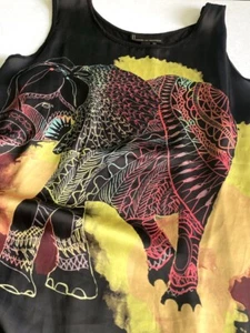 I Jeans by BUFFALO Ethnic Tribal Elephant Tank Knit Top Blouse Women's  L - Picture 1 of 8