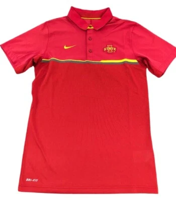 Nike Iowa State Cyclones Elite Coaches Team  Performance Polo Crimson Men Small Foto 1 de 4