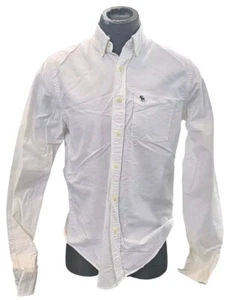 Abercrombie & Fitch Shirt Mens 2XL White Long Sleeve Oxford Button Shirt Heavy - Picture 1 of 8