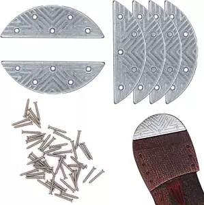 Metal Heel Plates 3 Pairs Sole Repair Kit with Screw Nails Shoes Heel Taps Tips - Picture 1 of 12