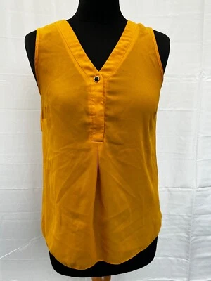 Dorothy Perkins Yellow Sleeveless Blouse Size 8 Womens — 第 1/4 张图片