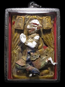 Pietra preziosa cristallo decorata Hanuman massiccia benedetta da Phra Somdej Toh Thai Amuet - Foto 1 di 11