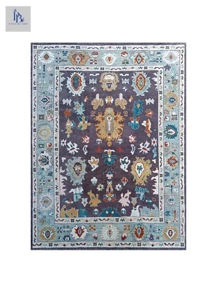Oushak Purple/Lt.Blue colour Hand-knotted Pandav rugs for living room - Image 1 of 4