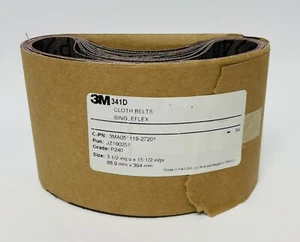10 Pcs 3M Cloth Sanding Belt 341D P240 Grit  3-1/2 in x 15-1/2 in Grinding Belt - Picture 1 of 3