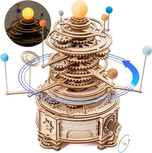 ROKR 3D Wooden Puzzles Huge Orrery Mechanical Model Toy Building Toys Kids Gifts - Picture 1 of 12