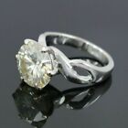 6.50 Off White Diamond Wedding Solitaire Luster Ring Round 925 Shape Cut Treated