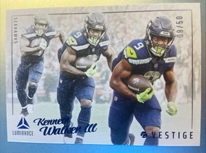 2023 Panini Luminance Kenneth Walker III Vestige Azul #d 09/50 1/1 ¡SU camiseta #! - Imagen 1 de 3