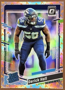 2023 Panini Donruss Optic - #291 Derick Hall - Fire Prizm Rated Rookie (RC) - Picture 1 of 4