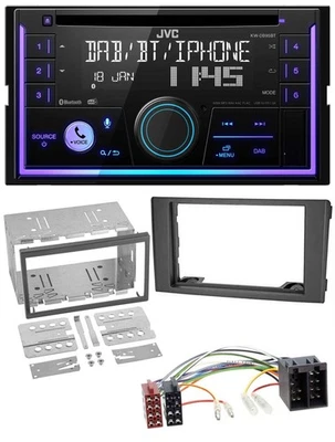JVC MP3 USB 2DIN DAB Bluetooth CD Autoradio für Iveco Daily 06-14 schwarz - Bild 1 von 4