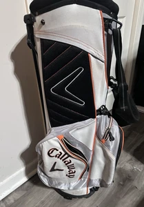 Callaway Golf Bag Stand Bag with 7-way Golf Club Pocket Dividers, White & Orange - Picture 1 of 11