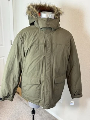 Jaqueta de inverno masculina American Rag com capuz acabamento de pele tamanho GG nova com etiquetas - Imagem 1 de 4